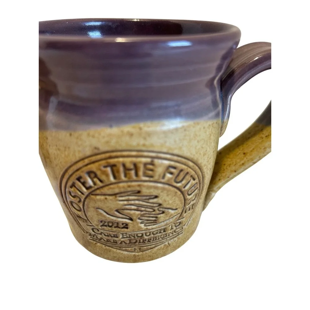 Cold Mountain Pottery Foster‎ the Future 2010 2012 Stoneware Coffee Mug Set of 2